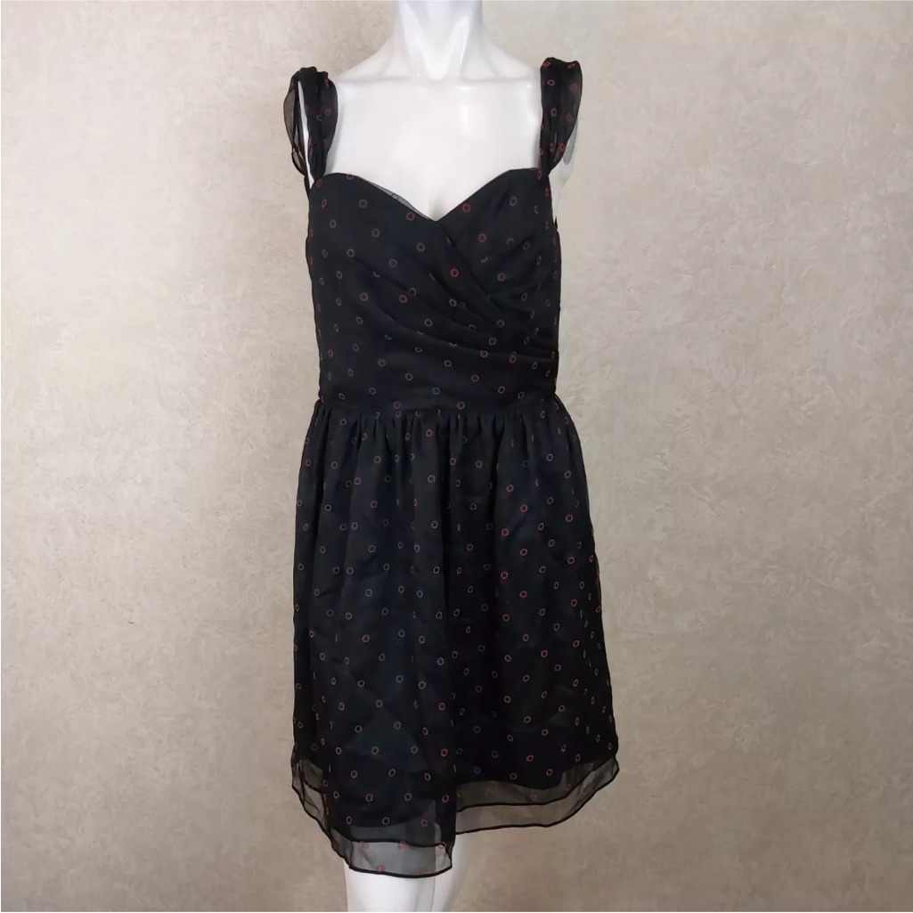 The Kooples Black Mini Dress With Subtle Red Accents
